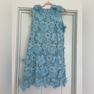 J. Marie Floral Lace Dress in Blue